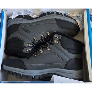 Lamincoa Mens Fur Lined Winter Snow Boots Grey OutdoorHiking QZNS-MX01 Size 10.5